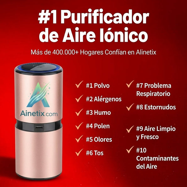 Purificador de Aire Iónico Rosa Metalizado