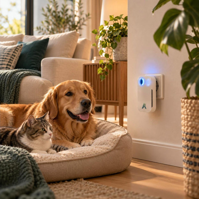 Mini Compacto en un salón con perro y gato